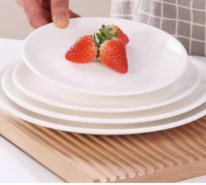 Pure white French shallow plate 