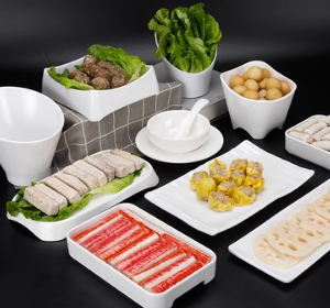 Pure white beef hot pot tableware 