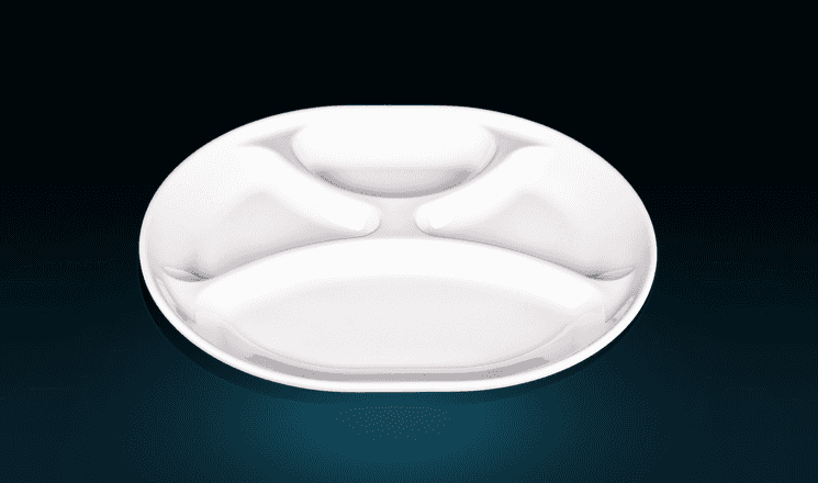 four compartment dinner plate